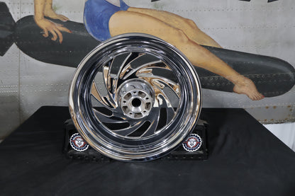 40884-08 NEW OEM 2008-2017 HARLEY-DAVIDSON SOFTAIL FX CHROME TYPHOON REAR WHEEL
