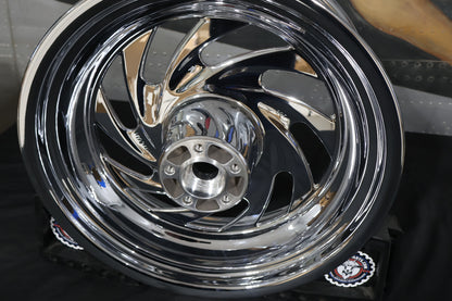 40884-08 NEW OEM 2008-2017 HARLEY-DAVIDSON SOFTAIL FX CHROME TYPHOON REAR WHEEL