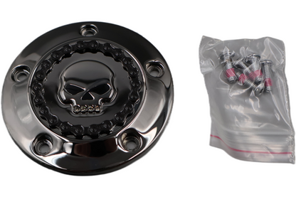 25600008 NEW OEM 1999-2017 HARLEY-DAVIDSON SKULL & CHAIN TIMER POINTS COVER