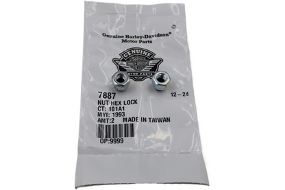 7887 NEW OEM HARLEY-DAVIDSON HEX NYLON CAP NUT 2-PACK 1/4"-20 X 7/16"