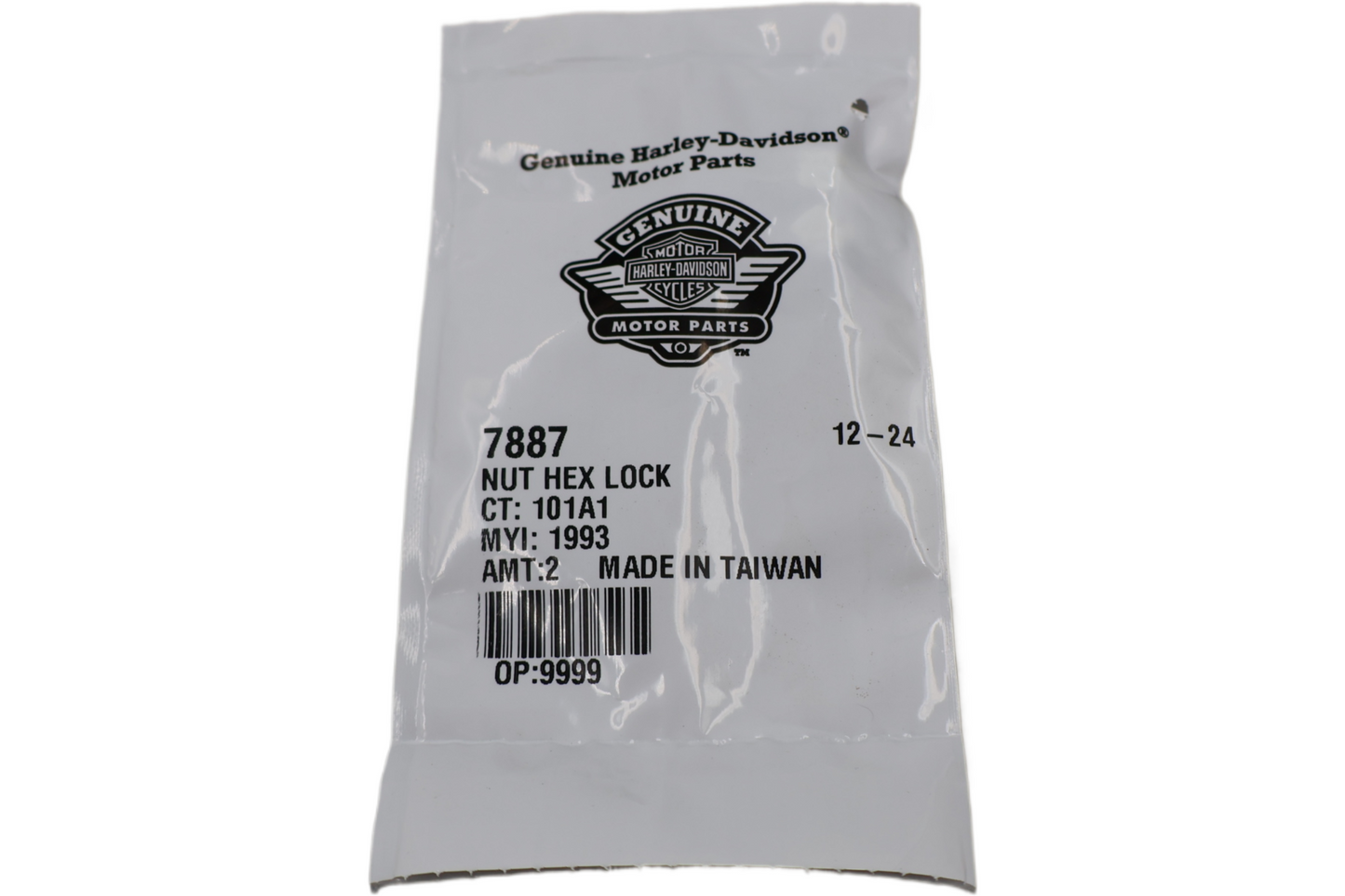 7887 NEW OEM HARLEY-DAVIDSON HEX NYLON CAP NUT 2-PACK 1/4"-20 X 7/16"