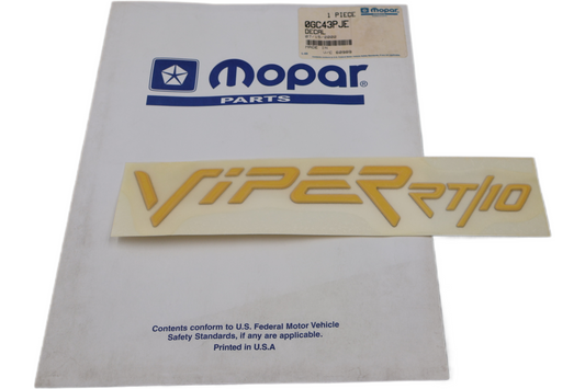 GC43PJE NEW OEM 1992-1996 DODGE VIPER RT/10 REAR BUMPER COVER DECAL NAMEPLATE