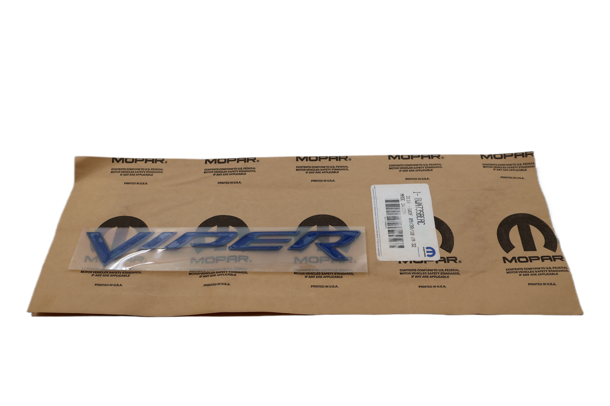 WN73SBEAC NEW OEM 2010 DODGE VIPER SRT-10 REAR BUMPER DECAL BLUE