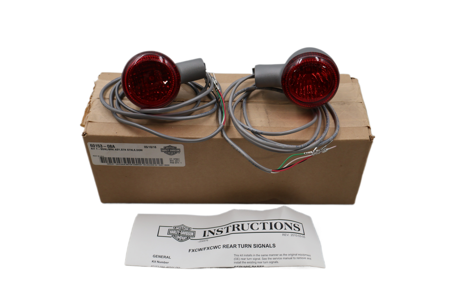 60153-08A NEW OEM 2008-2011 HARLEY-DAVIDSON FXCW SOFTAIL ROCKER TURN SIGNAL BRAKE LIGHT
