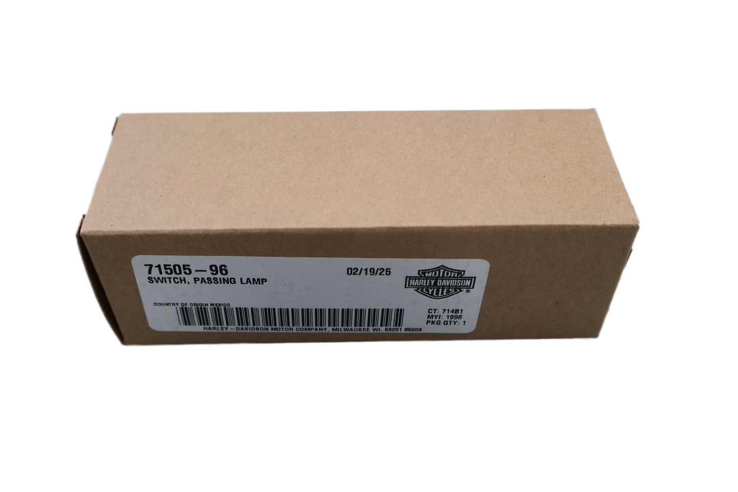 71505-96 NEW OEM 1996-2013 HARLEY-DAVIDSON TOURING PASSING LAMP SWITCH TOURING STREET GLIDE