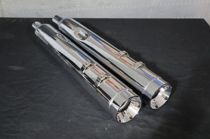 140-65226 NEW SUPERTRAPP 4" STOUT CHROME MUFFLERS FITS 2017-2025 HARLEY TOURING