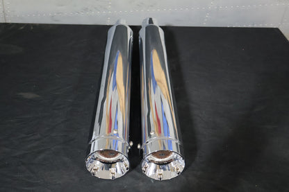 140-65226 NEW SUPERTRAPP 4" STOUT CHROME MUFFLERS FITS 2017-2025 HARLEY TOURING