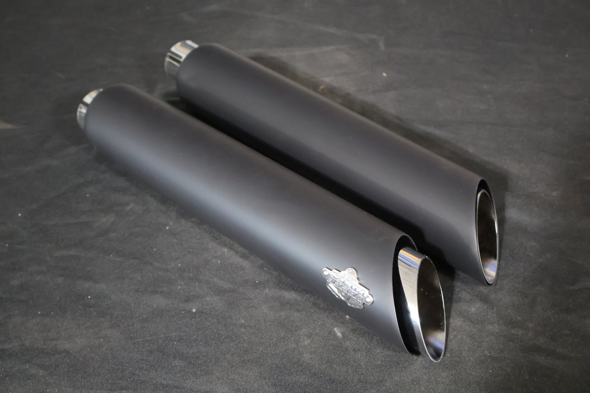 2010-17 HARLEY DYNA VANCE & HINES 3" TWIN SLASH SLIP-ONS BLACK PCX | NEW | 46337
