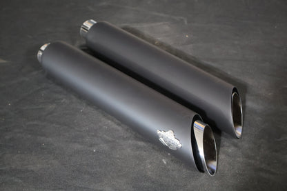 2010-17 HARLEY DYNA VANCE & HINES 3" TWIN SLASH SLIP-ONS BLACK PCX | NEW | 46337