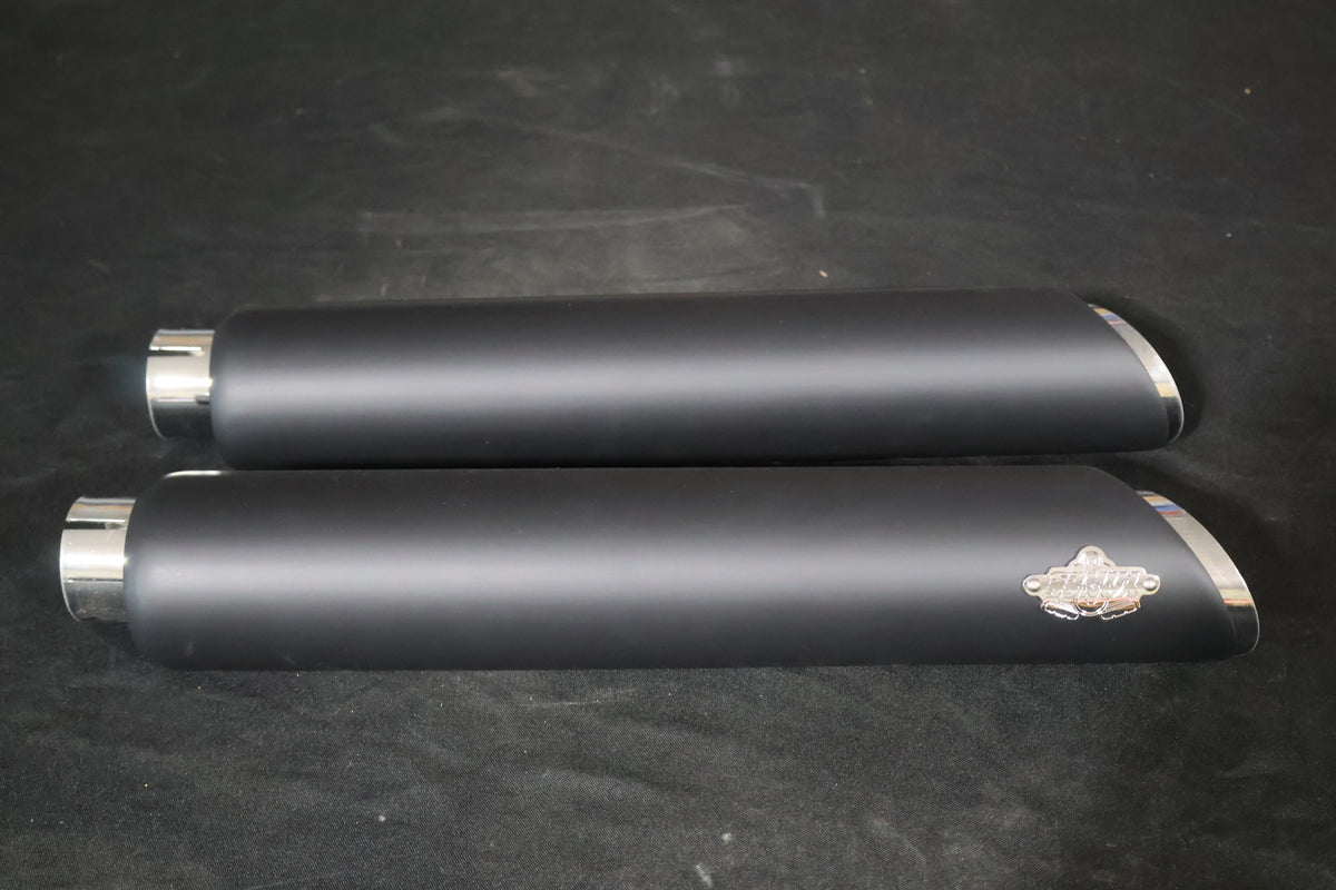 2010-17 HARLEY DYNA VANCE & HINES 3" TWIN SLASH SLIP-ONS BLACK PCX | NEW | 46337