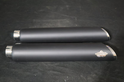2010-17 HARLEY DYNA VANCE & HINES 3" TWIN SLASH SLIP-ONS BLACK PCX | NEW | 46337