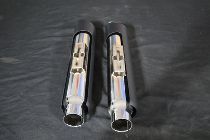 2010-17 HARLEY DYNA VANCE & HINES 3" TWIN SLASH SLIP-ONS BLACK PCX | NEW | 46337