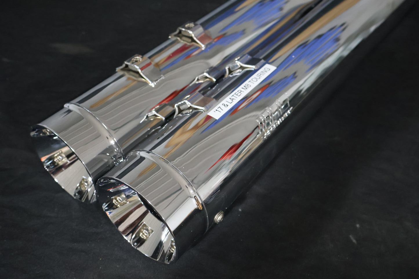 140-65226 NEW SUPERTRAPP 4" STOUT CHROME MUFFLERS FITS 2017-2025 HARLEY TOURING