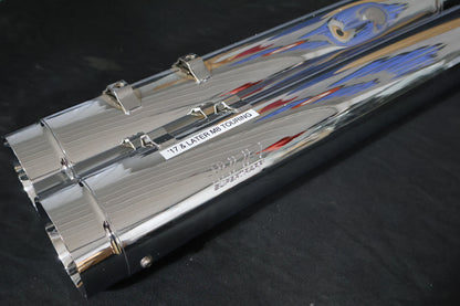 140-65226 NEW SUPERTRAPP 4" STOUT CHROME MUFFLERS FITS 2017-2025 HARLEY TOURING