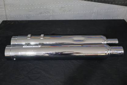 140-65226 NEW SUPERTRAPP 4" STOUT CHROME MUFFLERS FITS 2017-2025 HARLEY TOURING