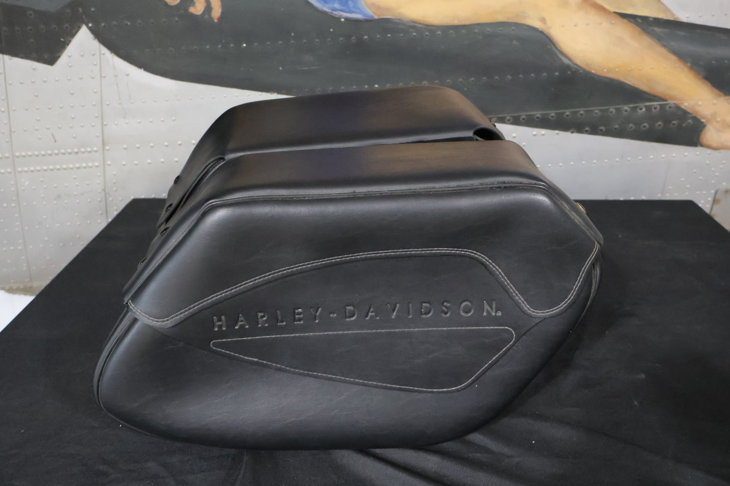 2002-2005 HARLEY DYNA FXD FXDX RIGID MOUNT SADDLEBAGS | OEM TAKE OFF #90564-02