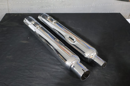 140-65226 NEW SUPERTRAPP 4" STOUT CHROME MUFFLERS FITS 2017-2025 HARLEY TOURING