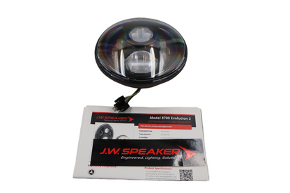 J.W. SPEAKER 8700 EVOLUTION 2 7" LED HEADLIGHT BLACK HARLEY | NEW | 2001-1104