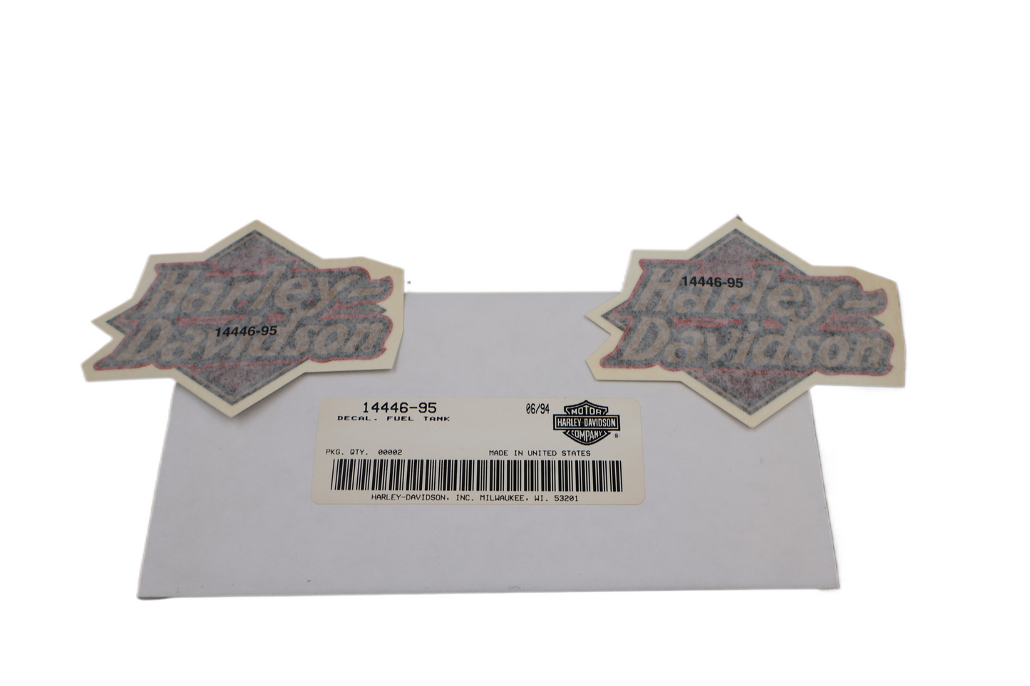 14446-95 NEW OEM HARLEY-DAVIDSON SPORTSTER DYNA TOURING SOFTAIL GAS TANK DECALS PAIR