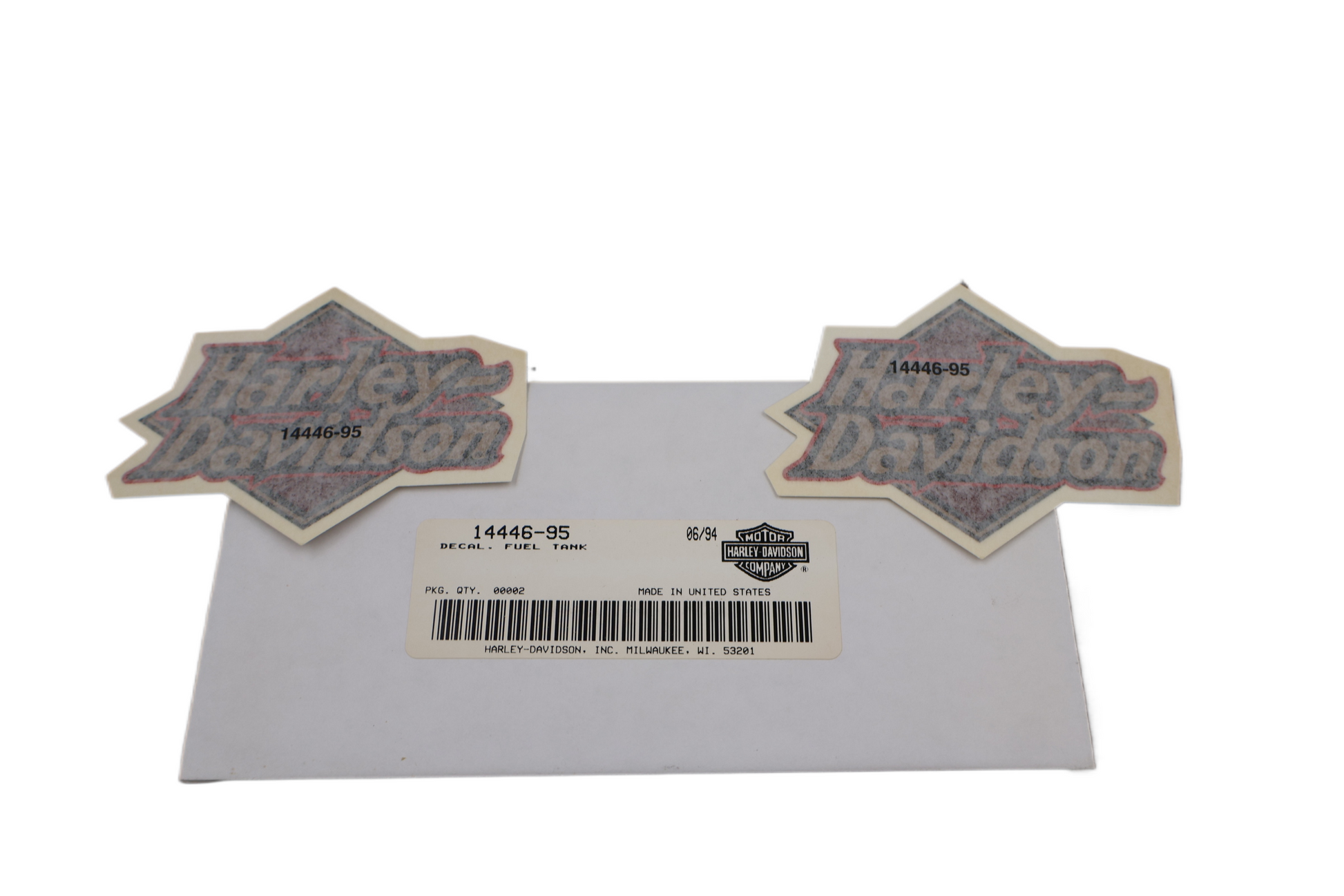 14446-95 NEW OEM HARLEY-DAVIDSON SPORTSTER DYNA TOURING SOFTAIL GAS TANK DECALS PAIR