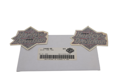 14446-95 NEW OEM HARLEY-DAVIDSON SPORTSTER DYNA TOURING SOFTAIL GAS TANK DECALS PAIR