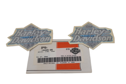 14445-95 NEW OEM HARLEY-DAVIDSON SPORTSTER DYNA TOURING SOFTAIL GAS TANK DECALS PAIR 14445-95