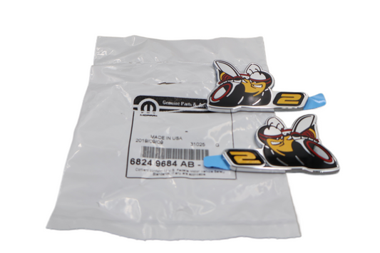 68249684AB NEW OEM DODGE CHALLENGER CHARGER SCAT PACK LEVEL 2 EMBLEMS PAIR SET