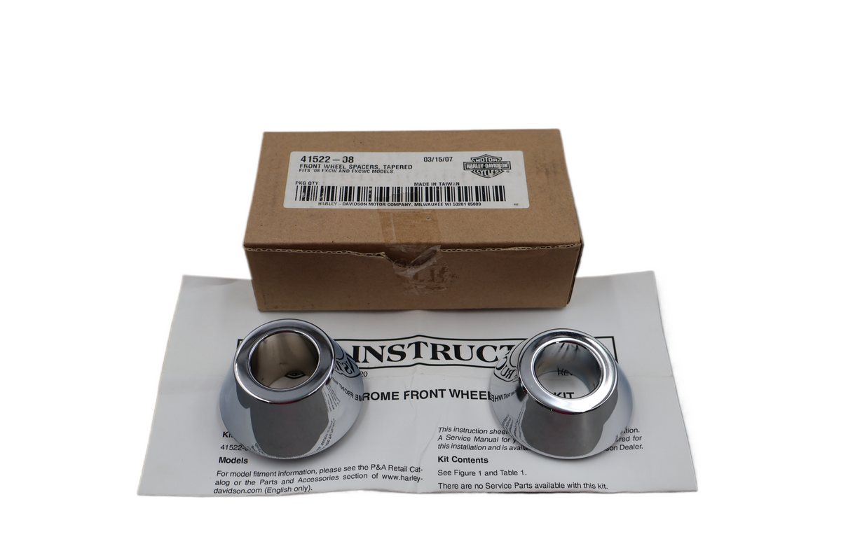 41522-08 NEW OEM 2008-2011 HARLEY-DAVIDSON FXCW/C ROCKER CHROME WHEEL SPACERS