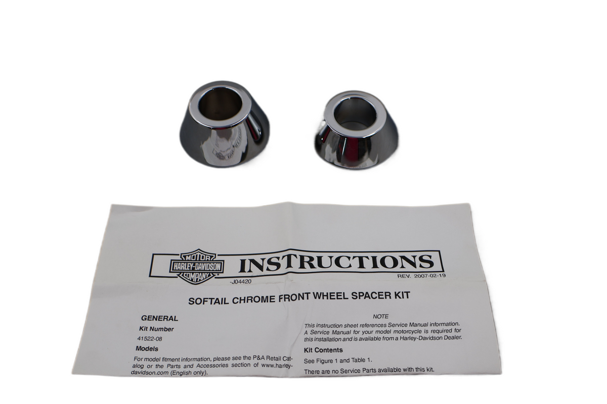 41522-08 NEW OEM 2008-2011 HARLEY-DAVIDSON FXCW/C ROCKER CHROME WHEEL SPACERS