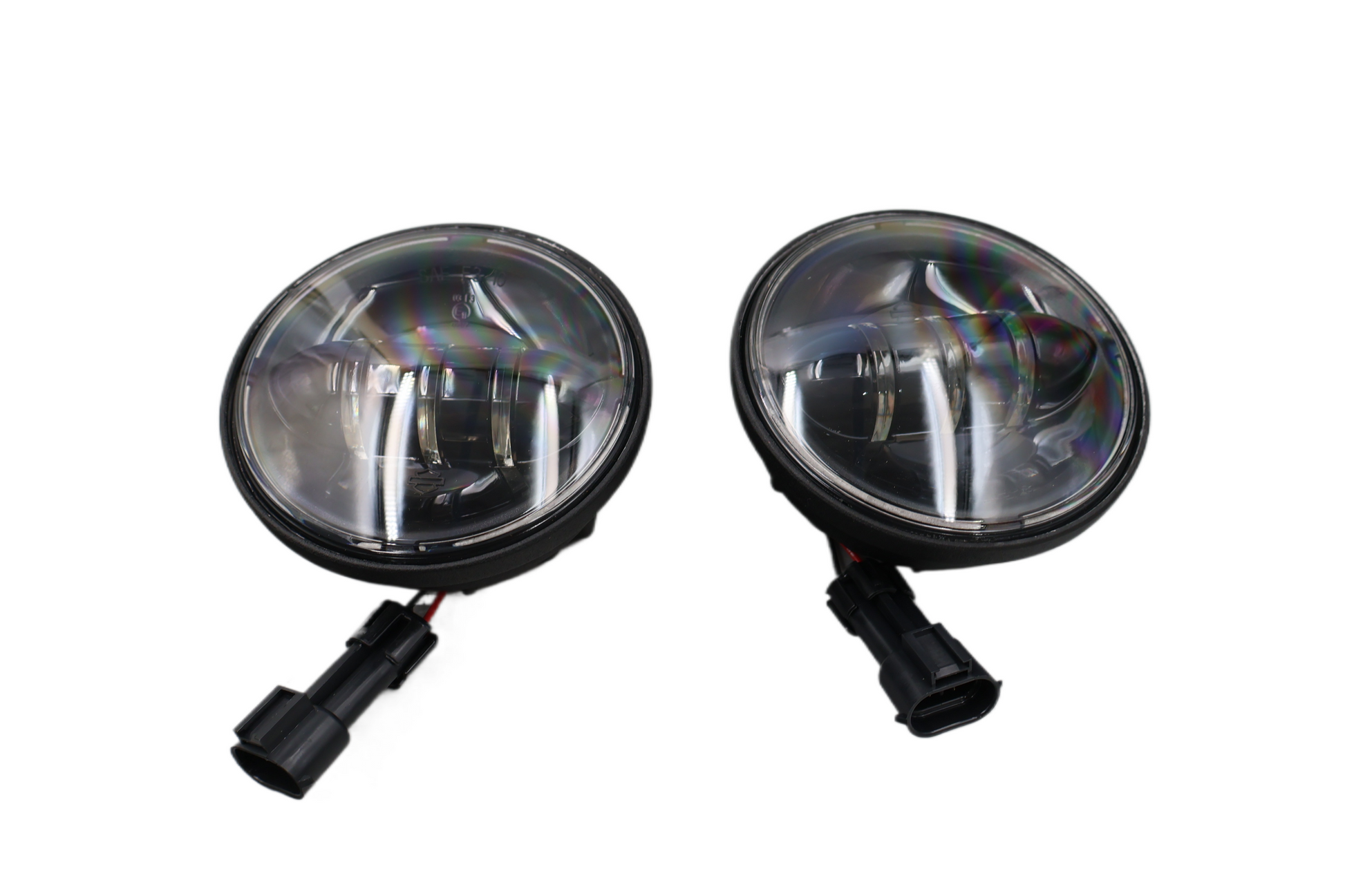 2000-2016 HARLEY DAYMAKER 4" LED AUXILIARY LAMPS BLACK PAIR | NEW OEM #68000008A