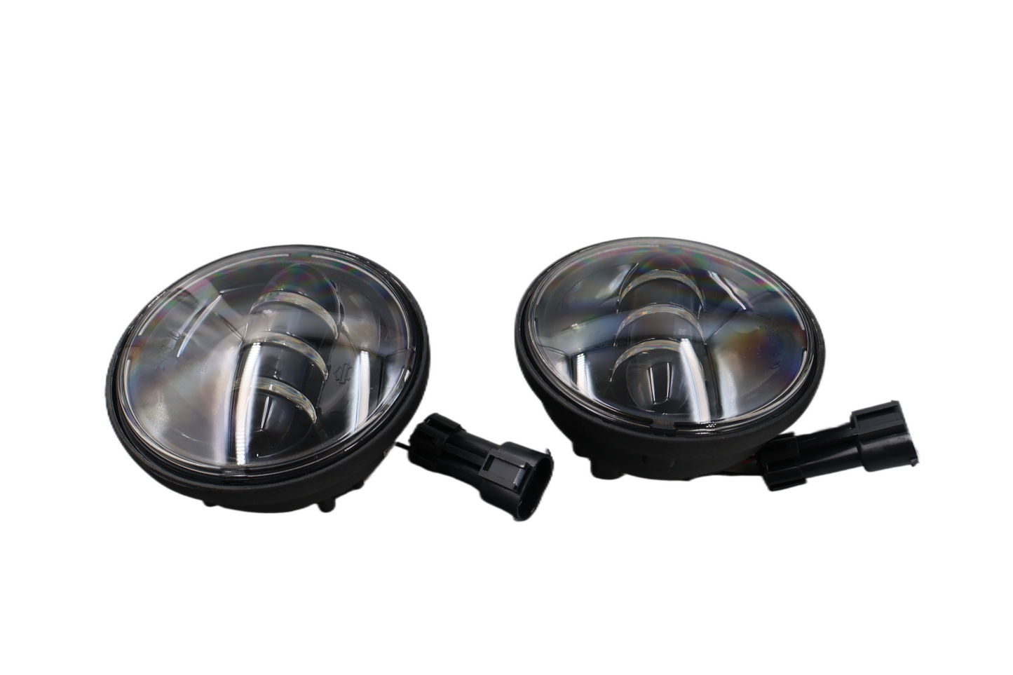 2000-2016 HARLEY DAYMAKER 4" LED AUXILIARY LAMPS BLACK PAIR | NEW OEM #68000008A