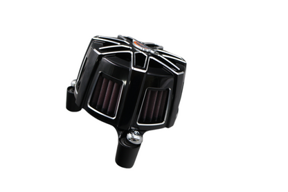 HARLEY SCREAMIN EAGLE EXTREME BILLET CHISEL CUT AIR CLEANER BLACK OEM 29400123
