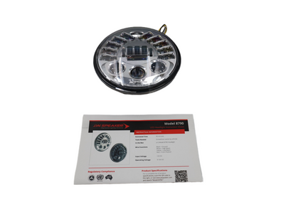JW SPEAKER MODEL 8790 ADAPTIVE 2 LED 7" HEADLIGHT HEAD LIGHT CHROME HARLEY NEW