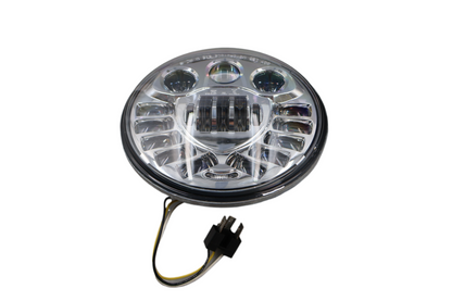 JW SPEAKER MODEL 8790 ADAPTIVE 2 LED 7" HEADLIGHT HEAD LIGHT CHROME HARLEY NEW