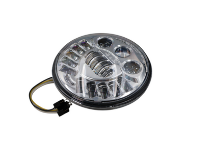 JW SPEAKER MODEL 8790 ADAPTIVE 2 LED 7" HEADLIGHT HEAD LIGHT CHROME HARLEY NEW
