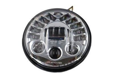 JW SPEAKER MODEL 8790 ADAPTIVE 2 LED 7" HEADLIGHT HEAD LIGHT CHROME HARLEY NEW