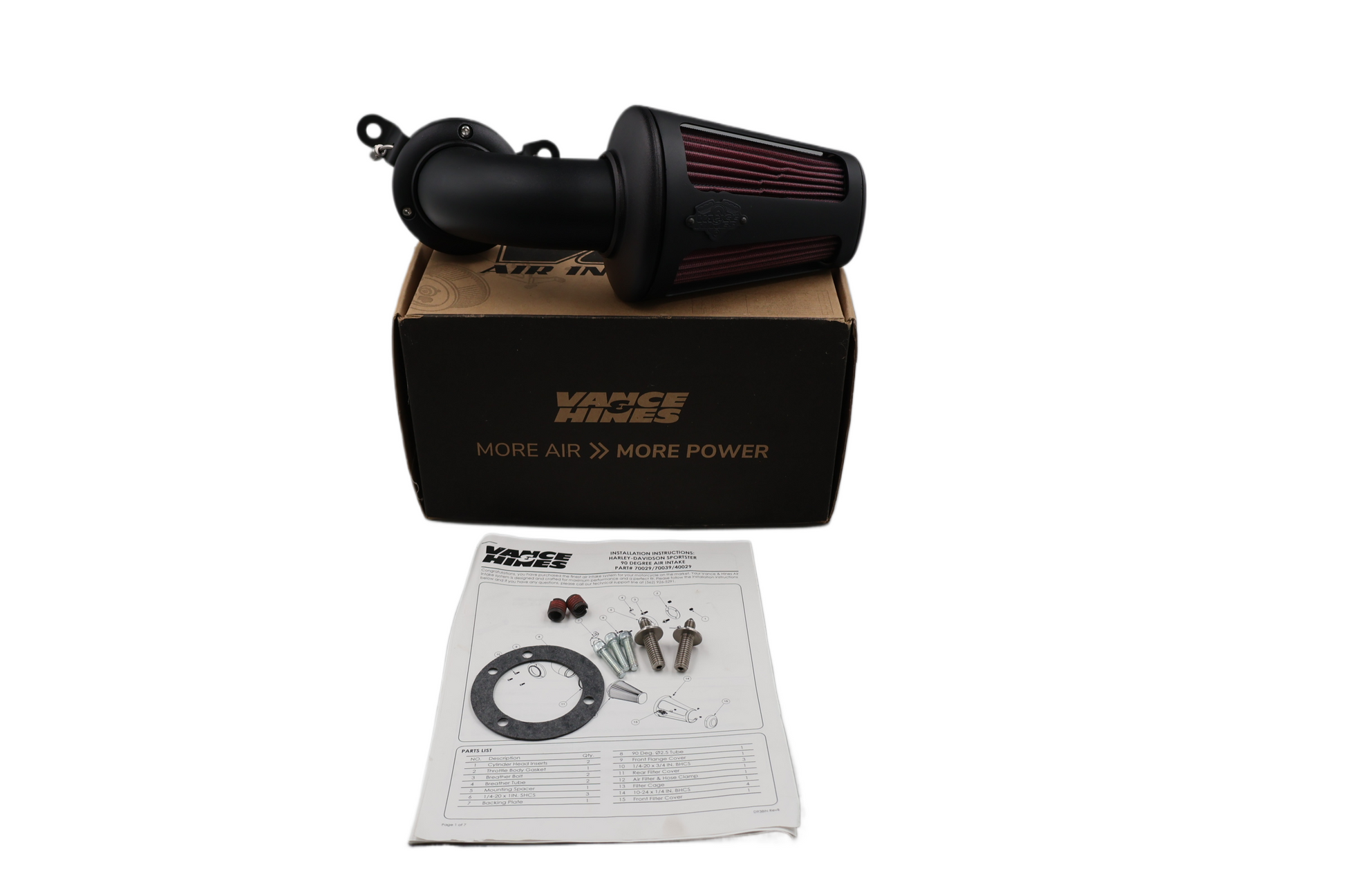 1991-2000 HARLEY SPORTSTER VANCE & HINES 90 DEGREE AIR INTAKE BLACK | NEW #40029