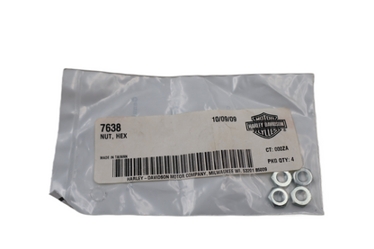HARLEY-DAVIDSON HEX NUT 10-32 X 1/8" X 3/8" 4-PACK | NEW OEM | PART #7638