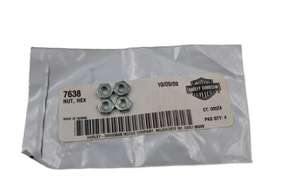 HARLEY-DAVIDSON HEX NUT 10-32 X 1/8" X 3/8" 4-PACK | NEW OEM | PART #7638