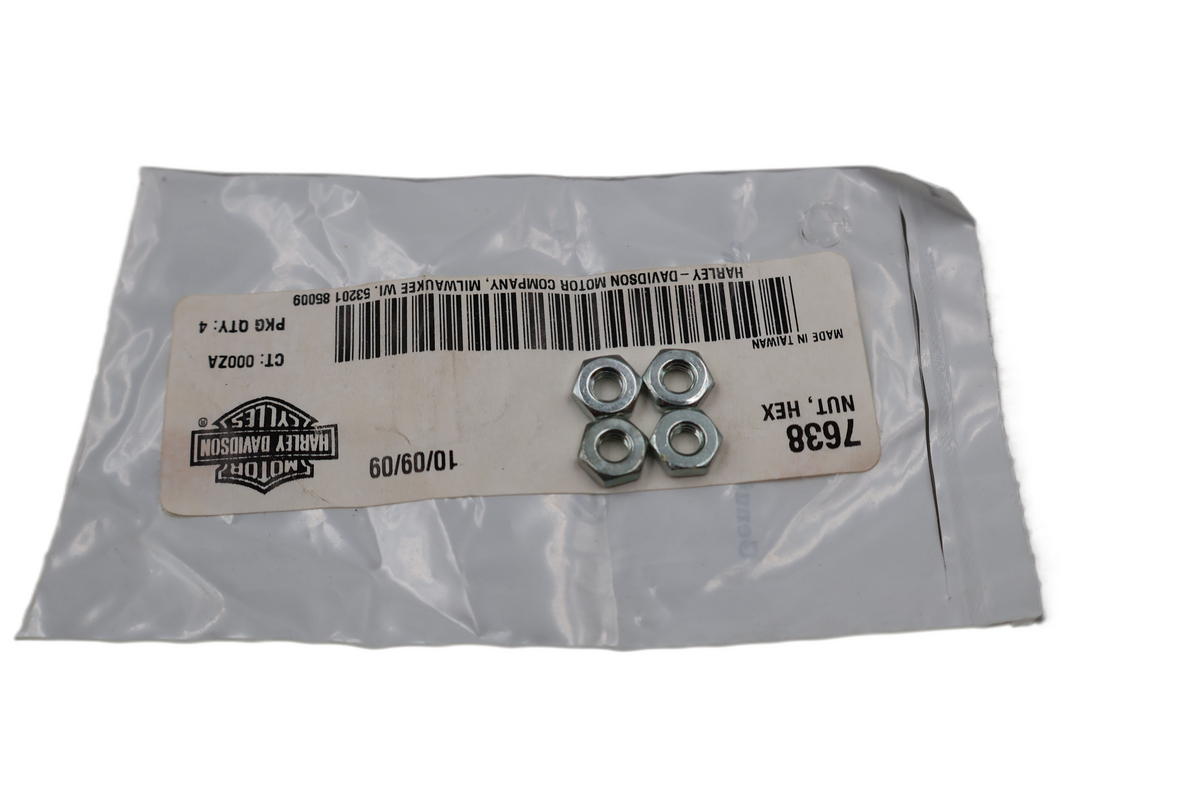 HARLEY-DAVIDSON HEX NUT 10-32 X 1/8" X 3/8" 4-PACK | NEW OEM | PART #7638