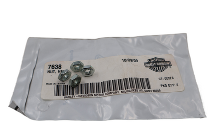 HARLEY-DAVIDSON HEX NUT 10-32 X 1/8" X 3/8" 4-PACK | NEW OEM | PART #7638