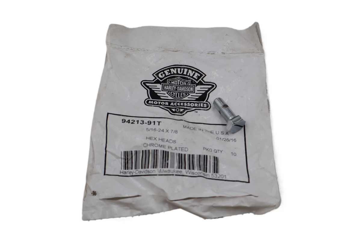 HARLEY HEX HEAD BOLT 5/16-24 X 7/8 XL FXD FXR FLT FXST | NEW OEM | 94213-91T