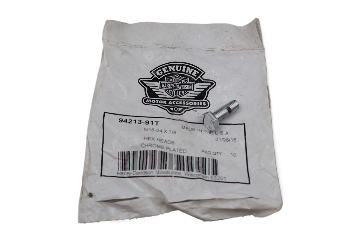 HARLEY HEX HEAD BOLT 5/16-24 X 7/8 XL FXD FXR FLT FXST | NEW OEM | 94213-91T