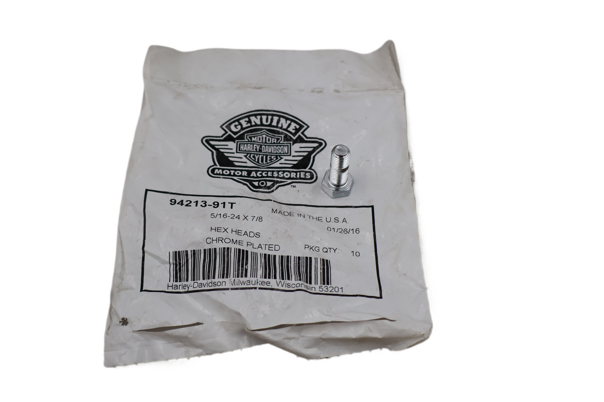 HARLEY HEX HEAD BOLT 5/16-24 X 7/8 XL FXD FXR FLT FXST | NEW OEM | 94213-91T