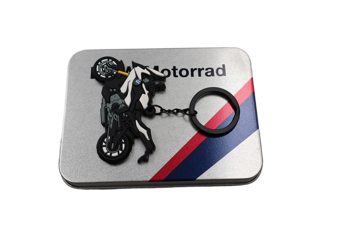 GENUINE BMW MOTORRAD S1000XR KEYCHAIN W/ TIN CASE | NEW IN PACKAGE | 72602410377