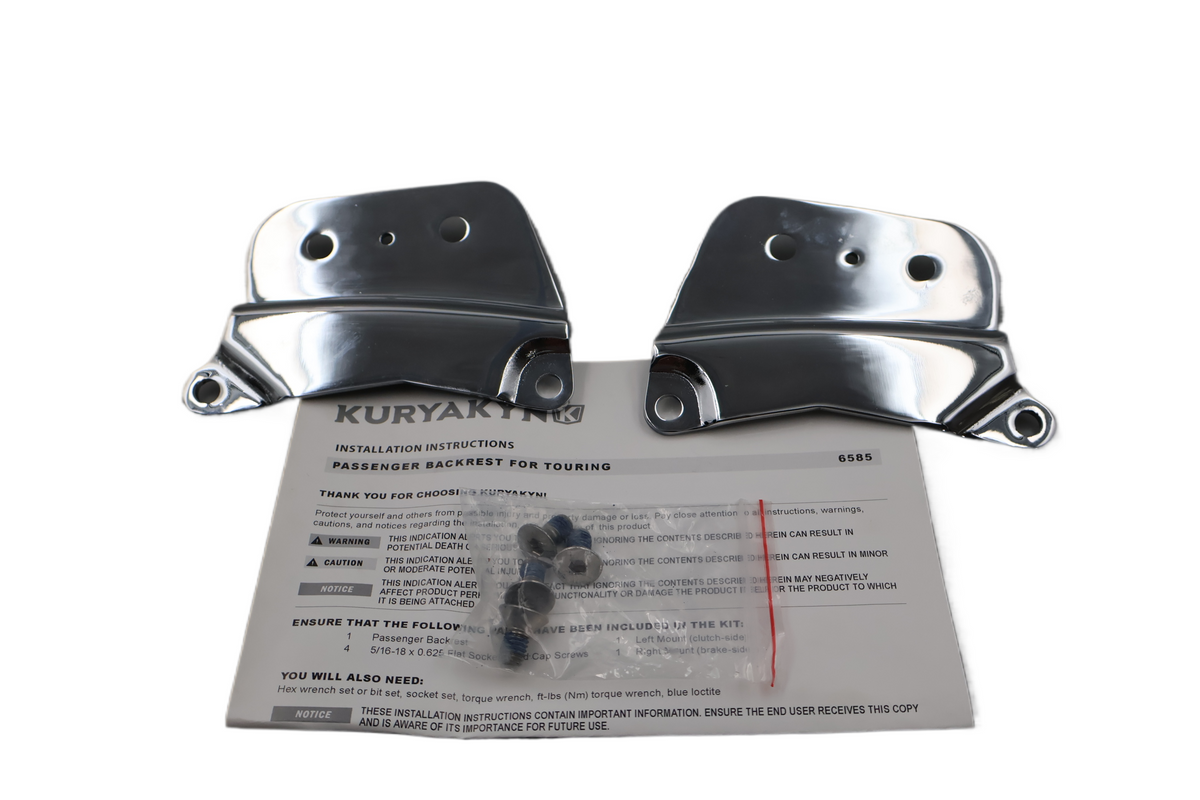 2014-2023 HARLEY TOURING SISSY BAR BACKREST | CHROME | NEW KURYAKYN | #6585