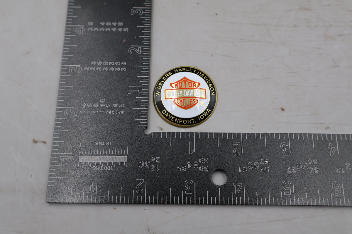 WIEBLERS HARLEY-DAVIDSON DAVENPORT IOWA DOMED OIL TANK DIP DOT 1-1/2" | NEW