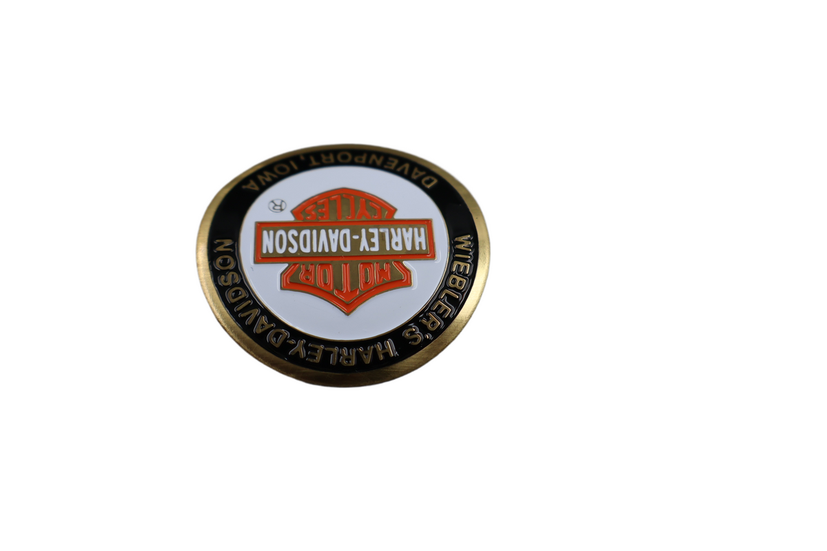 WIEBLERS HARLEY-DAVIDSON DAVENPORT IOWA CURVED ORANGE DIPSTICK DIP DOT | NEW