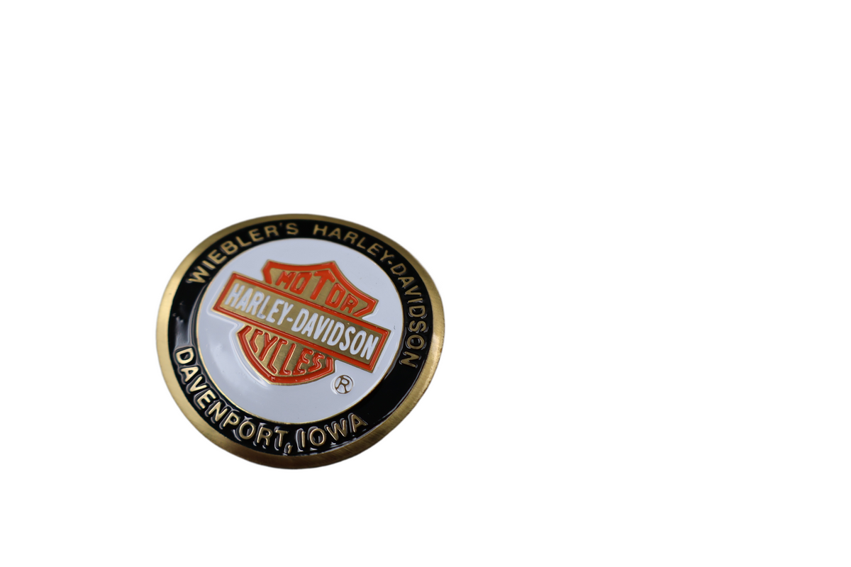 WIEBLERS HARLEY-DAVIDSON DAVENPORT IOWA CURVED ORANGE DIPSTICK DIP DOT | NEW