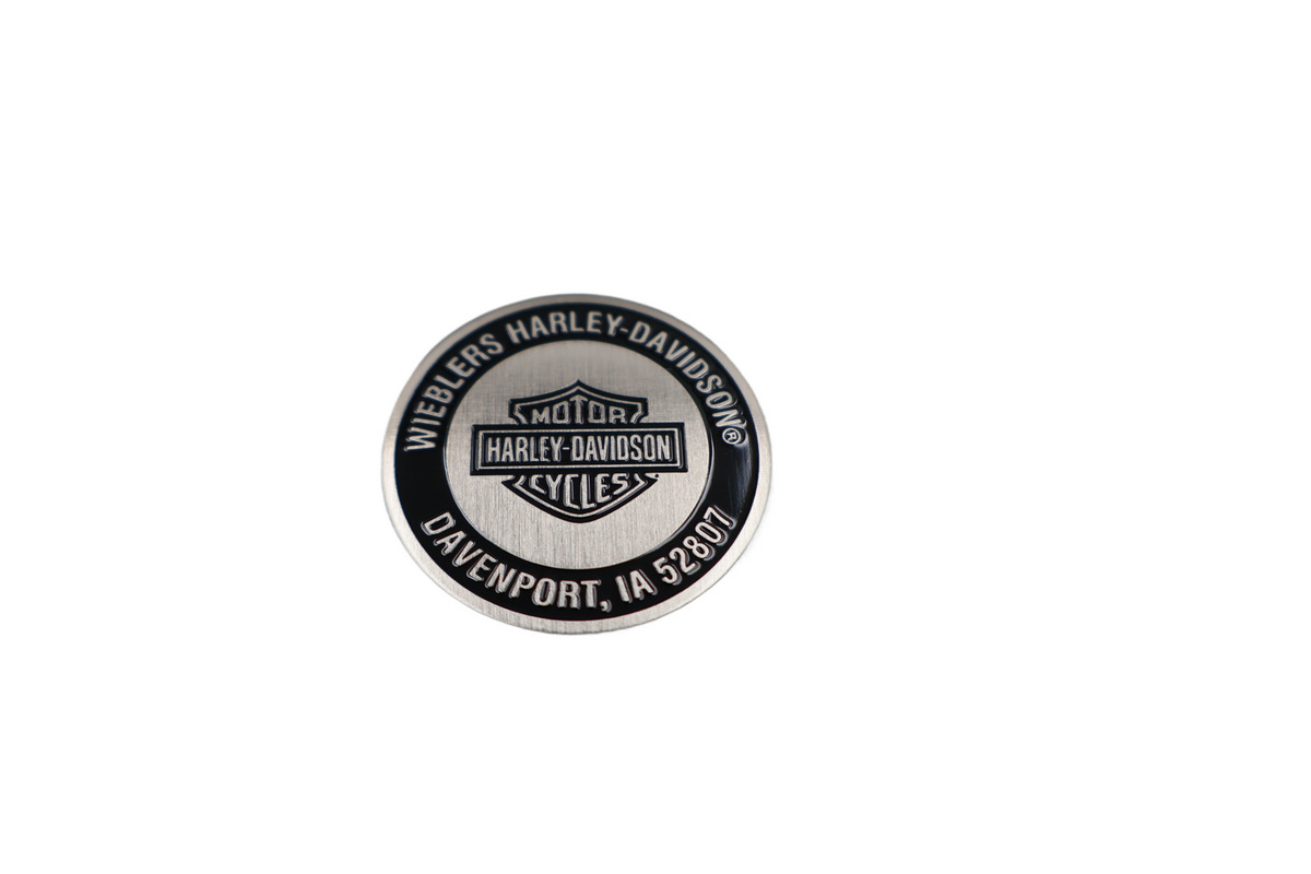 WIEBLERS HARLEY-DAVIDSON DAVENPORT IA 52807 FLAT DIP DOT DIPSTICK DECAL | NEW